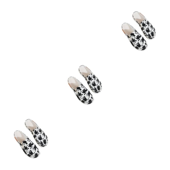 Sonducket 2 pantuflas de mujer suaves y transpirables para noches acogedoras en 3,5 cm de grosor cómodo zuecos y pantuflas de mujer vaca de Type1 NO1