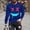 Blue, variant on ZGRBOU Mens Long Sleeve Tee Shirts Fashion Crewneck Printed Pullover Tops Vintage Trendy Streetwear Workout Shirt