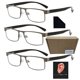 thumbnail image 1 of Paquete de 3 gafas de lectura metálicas rectangulares para hombre, 1.5 2.0 2.5 3.0 3.5 4.0, 1 of 5