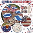 thumbnail image 2 of 4th of July Patriotic Round Placemat, Red, White Blue Stars and Stripes for Tables, Heat Resistant Independence Day Home Party Decor 14.2In, 2 of 5