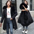 thumbnail image 3 of Women Winter Jacket Parka Clothes Loose Long Coat Wool Liner Hooded Jacket  Collar Warm Thick Snow Wear  Padded Parka, 3 of 7