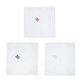 thumbnail image 3 of Umo Lorenzo  Cotton Boxed Initial Alphabet Handkerchiefs (Pack of 3) (Men's), 3 of 3