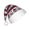 thumbnail image 2 of KLL Christmas Hats for Adults Plush Buffalo Plaid Forest Print Santa Hat Xmas Fluffy Santa Claus Hat for Women Men, 2 of 6