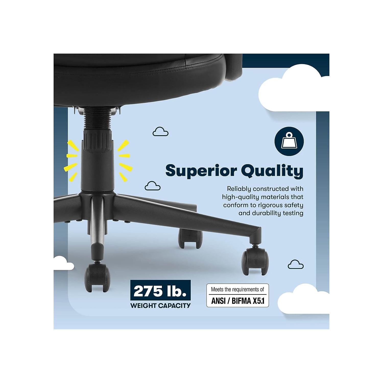 Serta Comfort Ergo Executive Office Chair Ergonomic with Black Bonded Leather