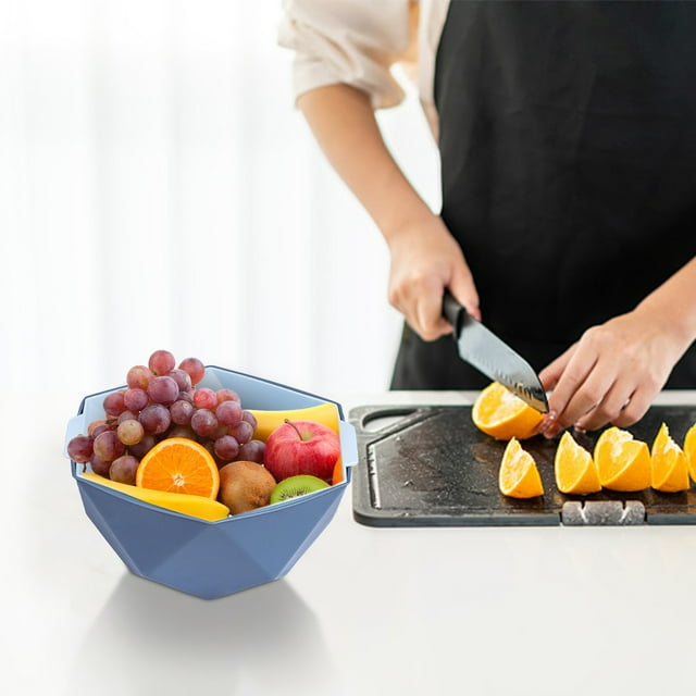 YHDSYY Big Sale! Thickened Double-layer Basket Plastic Vegetable Washing Basket Kitchen Storage Vegetable Washing Frame Washing Fruit Basket Clearance Sales Today Deals Prime