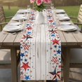 thumbnail image 4 of 4th of July Table Runner 70 Inches, Independence Day Star Vintage American Bed Runner Dresser Scarves Tabletop for Indoor Outdoor Parties/Ceremony/Banquet, 13" x 70", 4 of 9