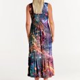 thumbnail image 3 of Viikei Women's Casual Summer Tank Dress Sleeveless,Women's Fashionable Sleeveless Pocket Round Neck Printing Loose Long Dress Multicolor S, 3 of 5