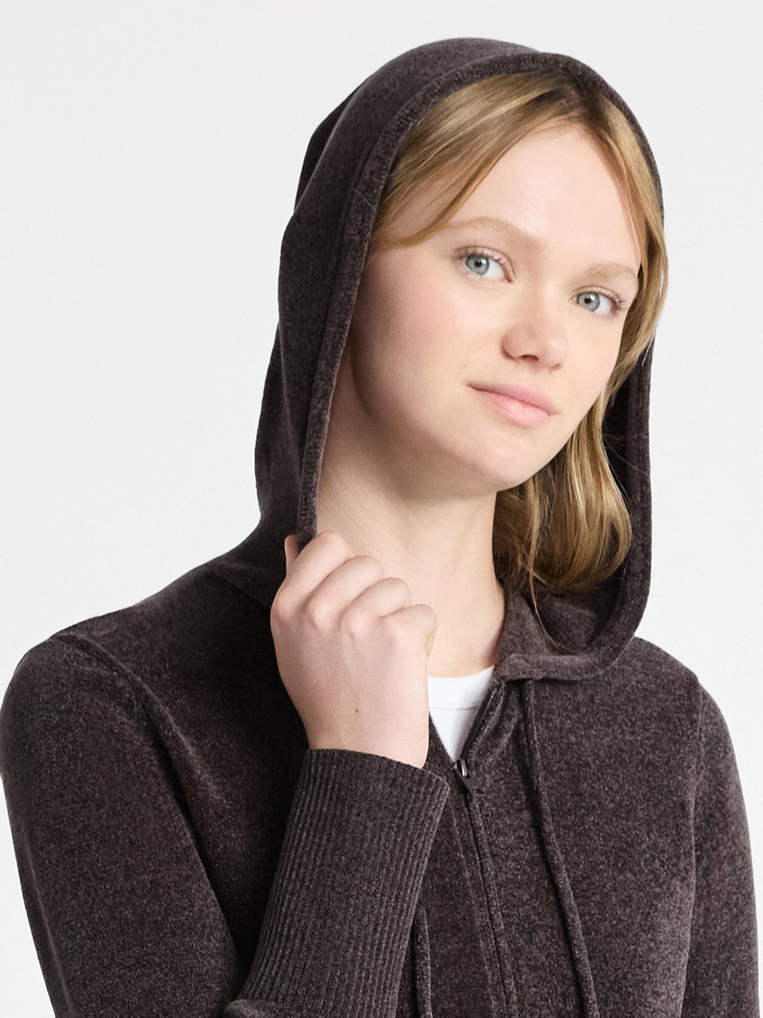 No Boundaries Chenille Zip-Up Hoodie, Women's