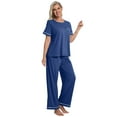thumbnail image 4 of DAKIMOE Womens Pajama Sets Pajamas for Women Set Capri Sleepwear Short Sleeve Two-Piece Pjs Tops & Long Pants Casual Prints Lounge Sets for Women S-2XL, 4 of 8