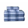 thumbnail image 1 of Pointehaven Ensemble de Feuilles de Flanelle Imprimées Poids Lourd Jumeau, Bleu Plaid, 1 of 3