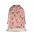 thumbnail image 2 of Christmas Bags Drawstring,Pink Christmas Santa Pattern Large Xmas Christmas Gift Bags,Reusable for Xmas and New Year Party Favors and Supplies,27.6" X 19.7", 2 of 5