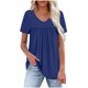thumbnail image 2 of Karight Womens T Shirts Short Sleeve Pleated Dressy Casual V Neck Summer Tops Blouses, 2 of 8