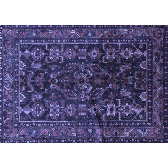 Ahgly Company Indoor Rectangle Persian Blue Traditional Area Rugs, 5' x 7'