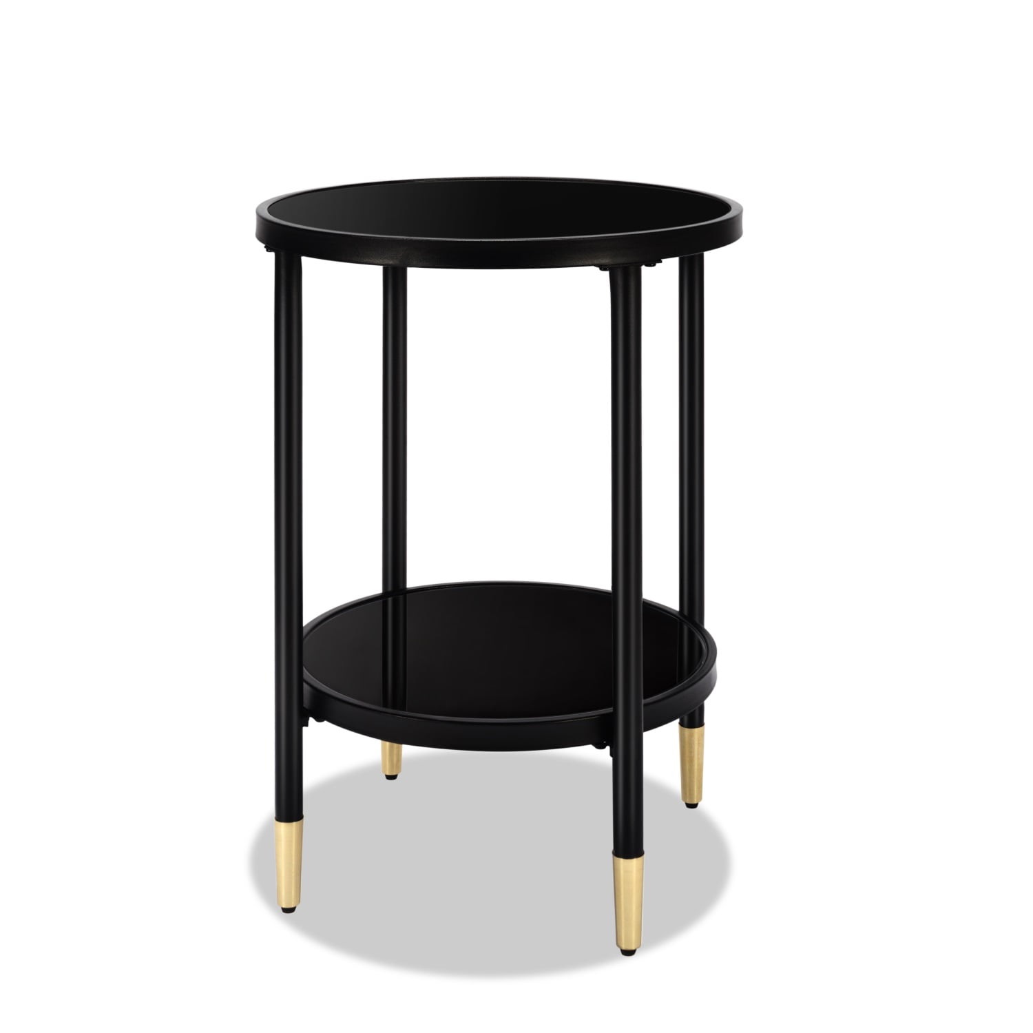 Kadyn 17.7" Round End Table, Glass Side Table for Living Room, Sofa Side End Tables for Small Spaces, Black Kadyn 17.7" Round End Table, Glass Side Table for Living Room, Sofa Side End Tables for Small Spaces, Black