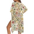 thumbnail image 5 of HELLHERO Polyester Bathing Suit Cover Up for Beach Half Sleeve Breathable Floral Butterfly, 5 of 6
