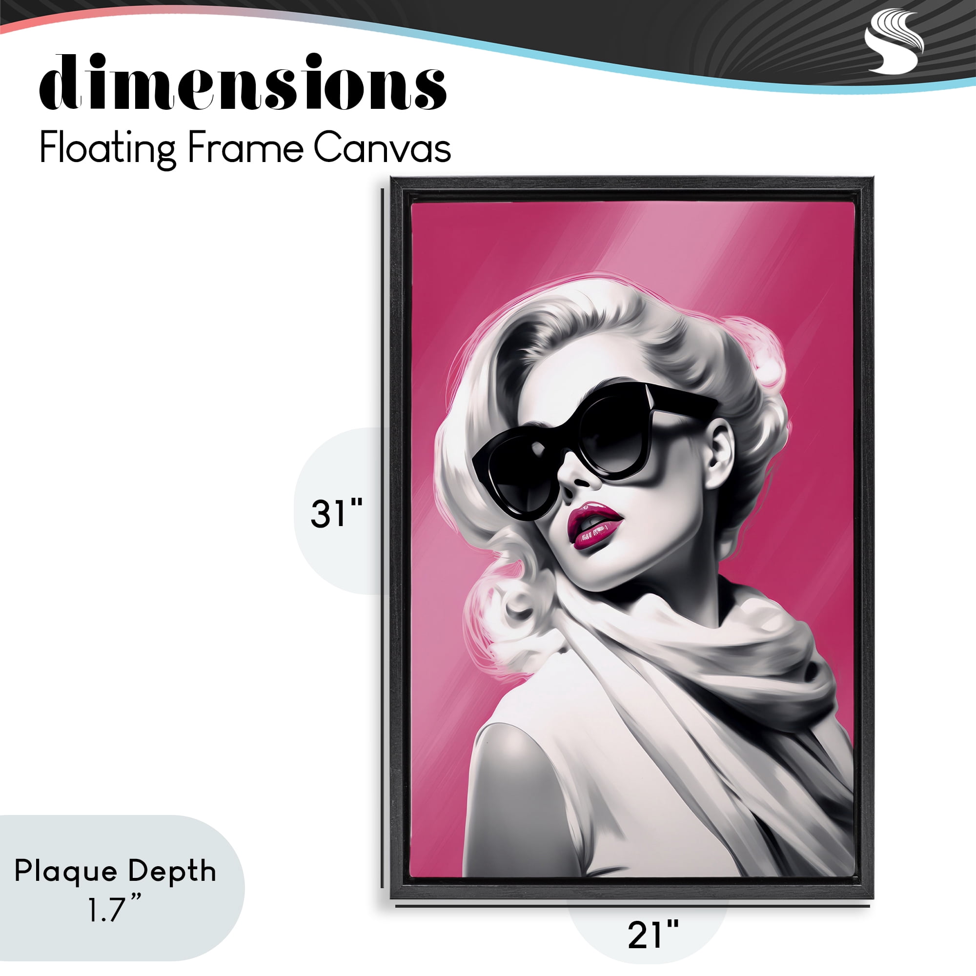 Stupell Industries Vintage Retro Chic Portrait Black Framed Floater Canvas Wall Art, design by Andrea Haase