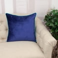 thumbnail image 4 of Blue Navy and Gray Reversible Velvet Throw Pillow, 4 of 9