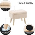 thumbnail image 4 of IVV Teddy Fleece Storage Ottoman – Rectangular Footstool Bench with Lift-Off Lid, Hidden Storage Compartment, Solid Wood Legs, 300lb Capacity, Beige, 4 of 7
