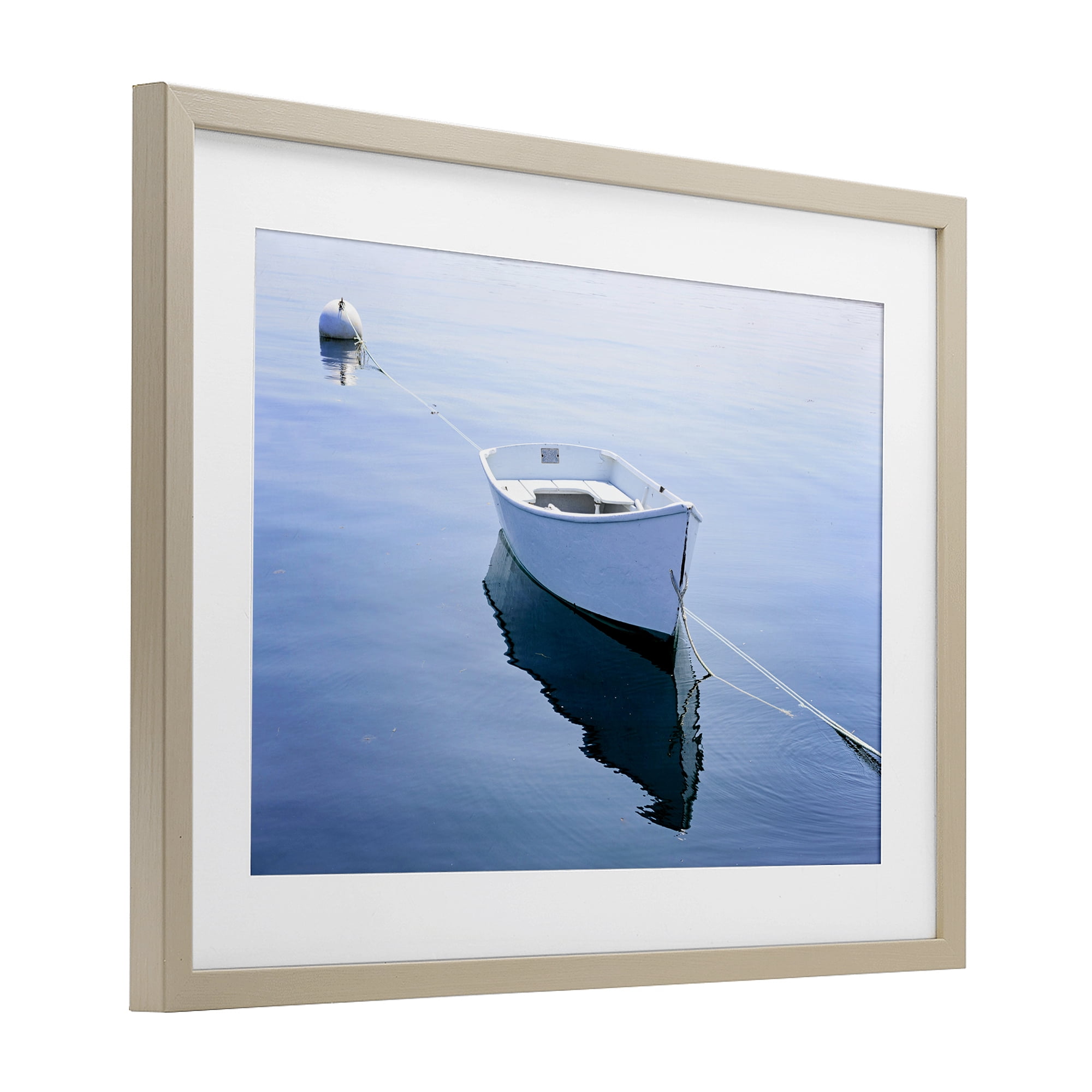 Stupell Industries Boat Tied to Dock Birch Framed Print Under Glass, design by JLM Photographs