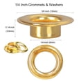 thumbnail image 2 of iMeshbean Grommets Eyelets 500pcs Gold 1/4 Inch Grommets & Washers For Heavy Duty Hand Press Eyelet Grommet Machine, 2 of 9