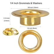 iMeshbean Heavy Duty Hand Press Eyelet Grommet Machine with 3 Die (#0#2#4) & 2000Pcs Golden Grommets Gold Eyelet Craft Tool Kit Hole Punches Machine (1000pcs 1/4 inch）