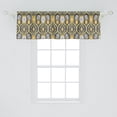 thumbnail image 2 of Ambesonne Autumn Damask Valance Pack of 2, Oriental Art Elements, 54"X18", Grey Dark Yellow White, 2 of 2