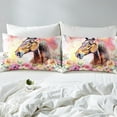 thumbnail image 3 of Horse Duvet Cover Boho Floral King Bedding Set for Girls Boys Kids Child,Farm Animals Comforter Cover Watercolor Flowers Bed Set,Rustic Farmhouse Wildlife Bohemian Decor, 3 of 5