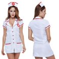 thumbnail image 2 of Conjunto de lencería Conjunto de de enfermera Disfraz de uniforme de enfermera traviesa Hugtrwg para mujer Blanco T L, 2 of 5