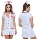 thumbnail image 2 of Conjunto de lencería Conjunto de de enfermera Disfraz de uniforme de enfermera traviesa Hugtrwg para mujer Blanco T L, 2 of 5