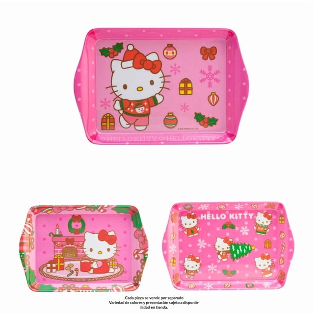 Charola Rectangular Prichos Hello Kitty Navidad Varios Modelos 1 Pieza