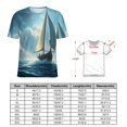 thumbnail image 2 of Sailboat T-Shirts Casual T-Shirt Short Sleeve Women Trendy Tshirt Beach Custom Tops, 2 of 5