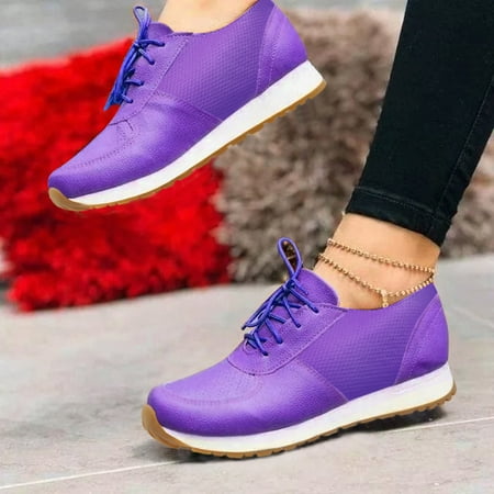 

Sneakers For Women Casual Shoes Ladies Breathable Sport Running Shoes Purple 8.5