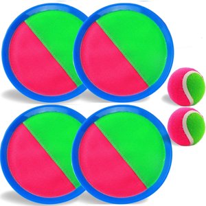 Toss and Catch Ball Game Set - 4Discs & 2 Ball Toss and Catch Game Toys Outdoor Playground