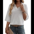 thumbnail image 1 of Suéter Tipo Jersey para y Otoño, de Color Liso, Informal, Holgado, de Punto, con Cuello en V y Mangas A Media Pierna M, 1 of 7