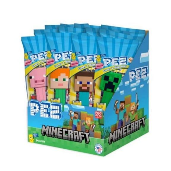 PEZ 9102508 0.58 oz PEZ Minecraft Assorted Candy & Dispenser - Pack of 12
