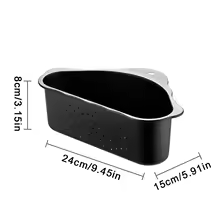 thumbnail image 1 of Cesta escurridora triangular para fregadero, estante colador triangular de acero inoxidable con ventosa, cesta de filtro de esquina para fregadero para residuos de alimentos y lavado de frutas., 1 of 2