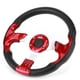 thumbnail image 3 of Volante de coche de carreras de 320 mm/12,5 pulgadas con botón de bocina PVC Color rojo Pieza modificada universal, 3 of 17