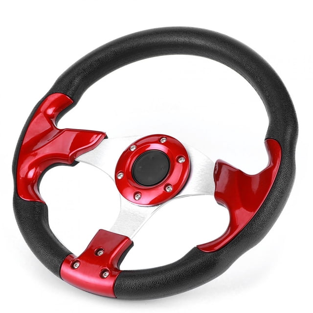Steering Wheel Drifting Steering Wheel Sport Steering Wheel 12.5in Steering Wheel 320mm/12.5in Racing Car Steering Wheel With Horn Button PVC Red Color Universal Modified Part