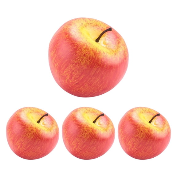 4 Large Artificial Red Decorative Fruits Ornament, Fake Fruit Home Kitchen Table Display Decor