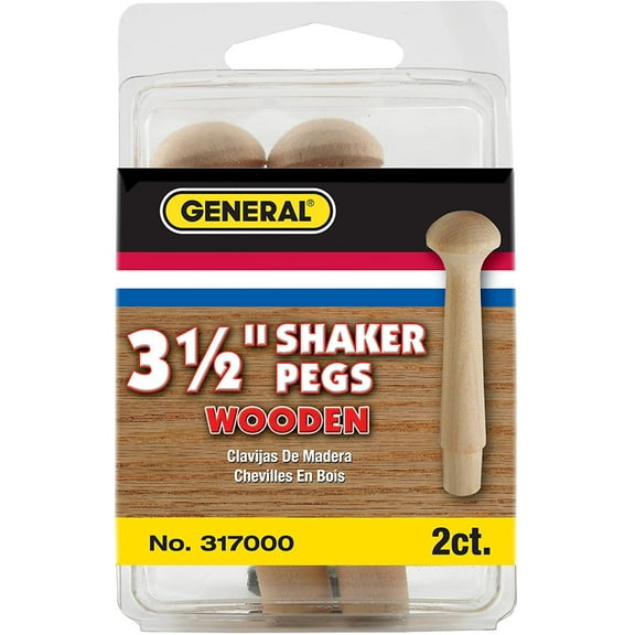 2PACK General Tools 3-1/2 In. L Hardwood Shaker Peg (2-Count)