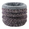 thumbnail image 2 of Duoif Neck Warmer, Neck Warm Mens Wool Bib Womens Scarf Winter Double Thick Knit Ring Unlimited Scarf Warm and Windproof Scarf for Women Purple, 2 of 4