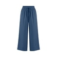 thumbnail image 7 of Cotton Linen Teacher Outfits for Women Drawstring Elastic High Waisted Palazzo Pants Casual Wide Leg Long Lounge Pant Trousers Loose Fit Fashion Trendy Slacks 2026 Summer Outfits, 7 of 7