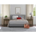 thumbnail image 4 of ClickDecor Hudson Upholstered Platform Bed with Straight Tufted Headboard, Mattress Foundation, No Box Springs Needed, Wood Frame Slat Support with Easy Assembly, Queen Size, Gray Weave, 4 of 11