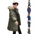 thumbnail image 6 of Mercatoo Hooded Puffer Jacket for Boys Girls 𝗙𝘂r Hood Zip Up Thicken Windproof Down Coat Winter Warm Mid Length Parka, 6 of 6