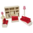 thumbnail image 1 of Maison de Jeu pour Bébé Fille Mini Simulation Petite Maison de Poupée Jouet Lit Cuisine Canapé Ensemble Modèle Poudre, 1 of 7