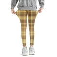 thumbnail image 2 of HAOTAGS Girls Tight Pants, Casual Fall Bottoming Pants Lattice Printed Stretchy High Waist Yellow 7 T, 2 of 5
