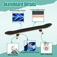 thumbnail image 4 of 31'' Complete Skateboard 7 Layer Canadian Maple Double Kick Deck Skateboards Abstract blue electric Skate Board for Beginner Adult Gifts, 4 of 5