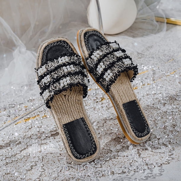 Zapatos De Boda, Sandalias De Novia Con Perlas, Chanclas Para Boda
