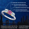 thumbnail image 2 of Gem Stone King 10K Two Tone Gold Pink Moissanite and Sky Blue Topaz Engagement Ring for Women | 1.90 Cttw | Round 5MM | Gemstone Birthstone | Size 7, 2 of 6