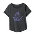 thumbnail image 4 of Camiseta para mujer de verano cómoda y moderna camisa con cuello redondo para viajes de vacaciones XL, 4 of 7
